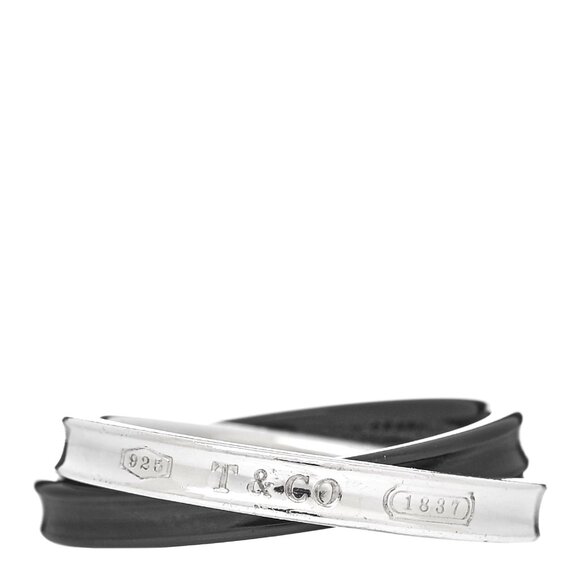 Tiffany & Co. Titanium and Sterling Silver Interlocking Ring, Sz 7 / 54 - Picture 3 of 5